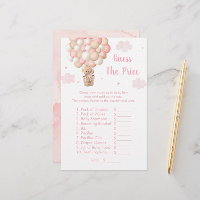 Teddy Bear Hot Air Balloon Guess The Price Game (Front/Back In Situ)