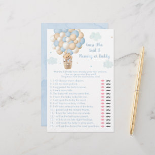 Teddy Bear Hot Air Balloon Guess Who Said It Game