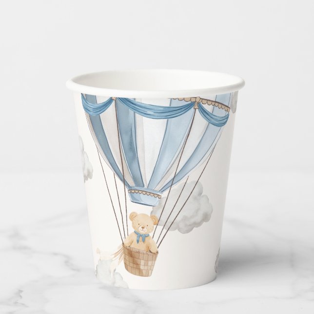 Teddy Bear Hot Air Balloon Paper Cups (Front)