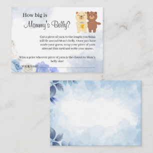 Teddy Bear How Big is Mummy Belly Shower Game card