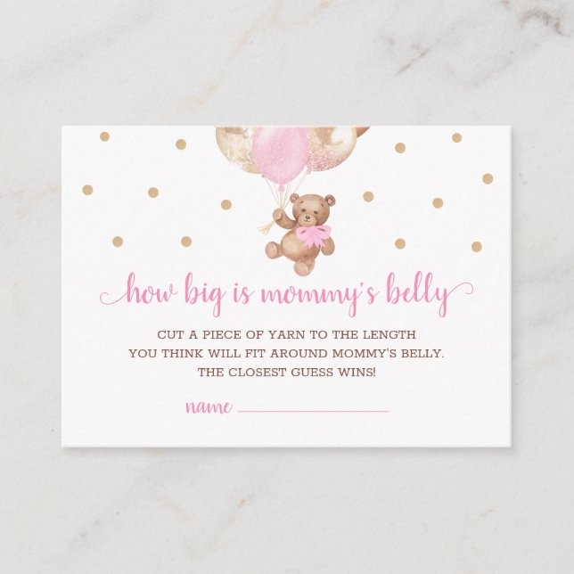 Teddy Bear How Big Is Mummy's Belly Game Card (Front)