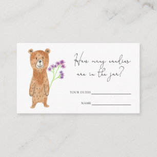Teddy bear how many candies are in the jar enclosure card