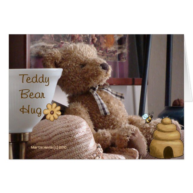Teddy Bear Hug (1) Card (Front Horizontal)