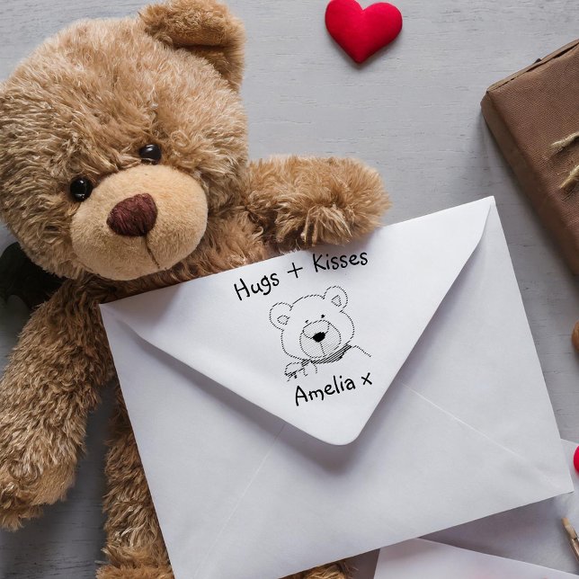 Teddy Bear Hugs and Kisses Rubber Stamp (Creator Uploaded)