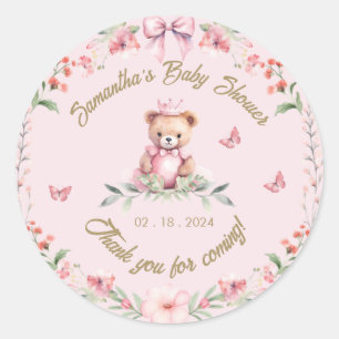 Teddy Bear Hugs & Butterfly Kisses: Thank You  Classic Round Sticker