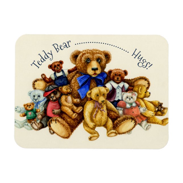TEDDY BEAR HUGS MAGNET *Customise (Horizontal)