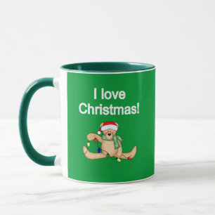 Teddy Bear I Love Christmas Tshirts and Gifts Mug
