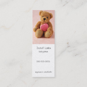 Teddy bear i luv u bookmark business card
