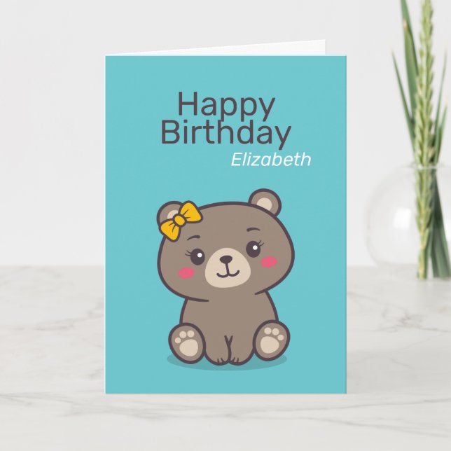 Teddy Bear Illustration Card (Front)