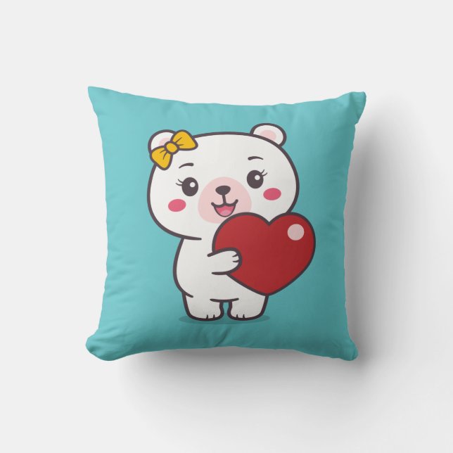 Teddy Bear Illustration Cushion (Front)