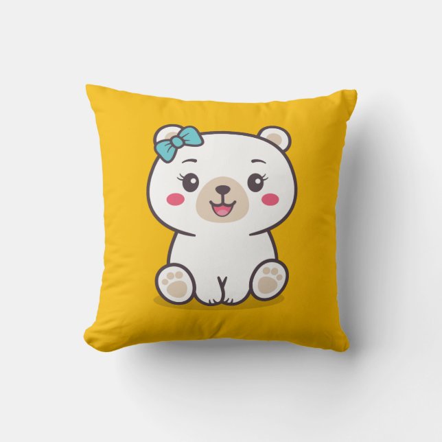 Teddy Bear Illustration Cushion (Front)
