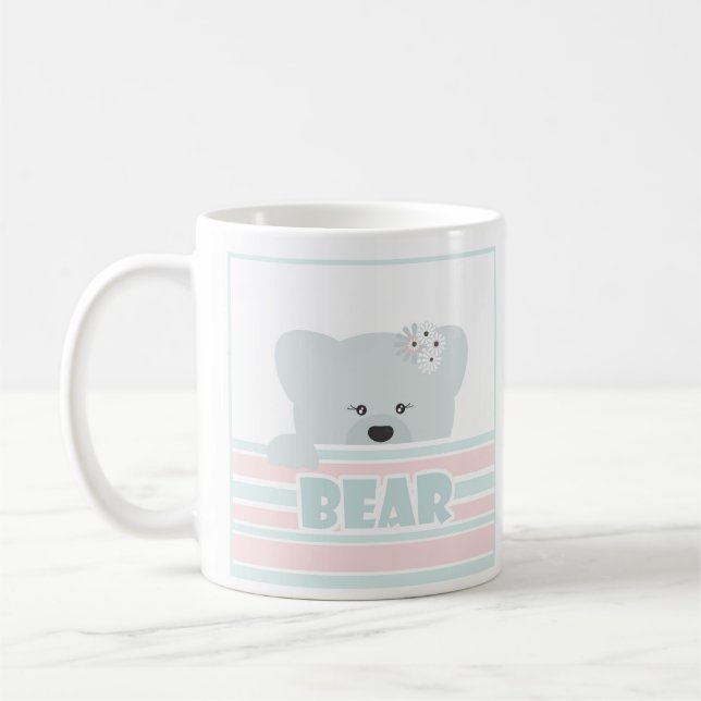 Teddy bear illustration kids childish print coffee mug (Left)