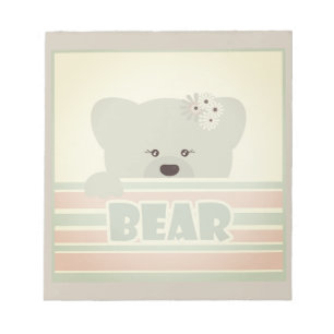 Teddy bear illustration kids childish print notepad