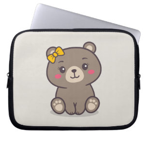 Teddy Bear Illustration Laptop Sleeve