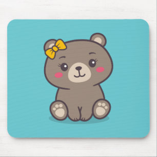Teddy Bear Illustration Mouse Mat