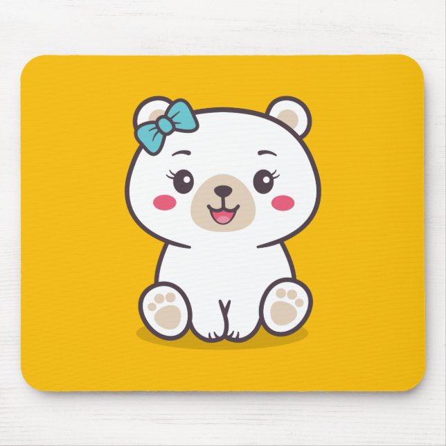 Teddy Bear Illustration Mouse Mat (Front)