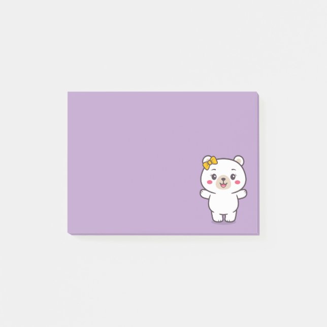 Teddy Bear Illustration Post-it Notes (Front)