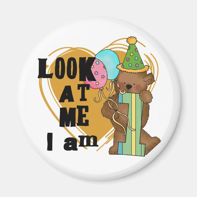 Teddy Bear I'm 1 Birthday T-shirts and Gifts Magnet (Front)