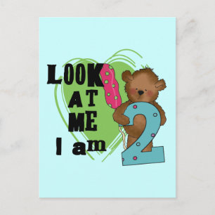 Teddy Bear I'm 2 Birthday T-shirts and Gifts Postcard