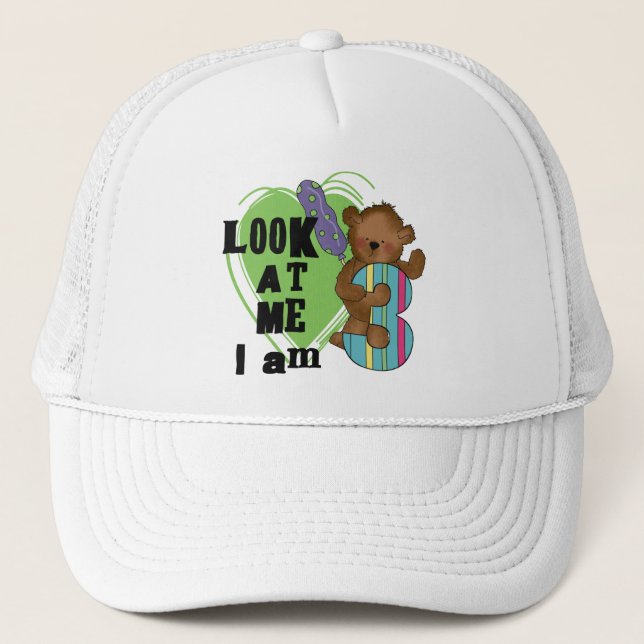 Teddy Bear I'm 3 Birthday Tshirts and Gifts Trucker Hat (Front)