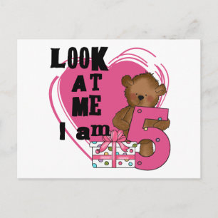 Teddy Bear I'm 5 Birthday T-shirts and Gifts Postcard