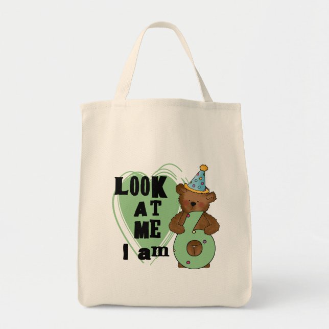 Teddy Bear I'm 6 Birthday T-shirts and Gifts Tote Bag (Front)
