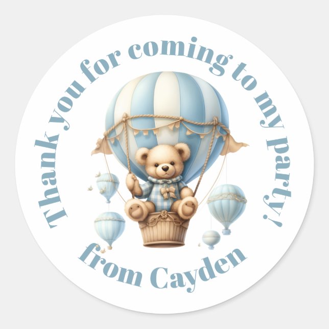 Teddy Bear in a Balloon  Classic Round Sticker (Front)