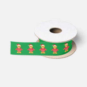 Teddy Bear in a Christmas Sweater 1.5 In. Satin Ribbon