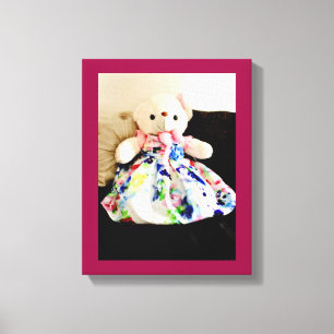 Teddy Bear in a Dress Canvas Print