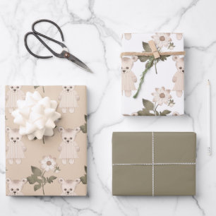 Teddy Bear In A Dress  Wrapping Paper Sheet