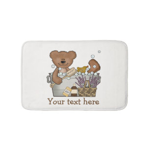 Teddy Bear In Bath Tub Bath Mat