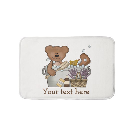 Teddy Bear In Bath Tub Bath Mat Zazzle Co Uk