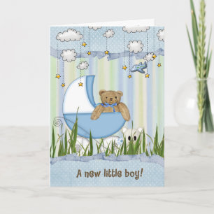 Teddy Bear In Buggy ForBaby Card