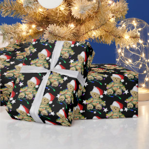 Teddy Bear In Christmas Lights  Wrapping Paper