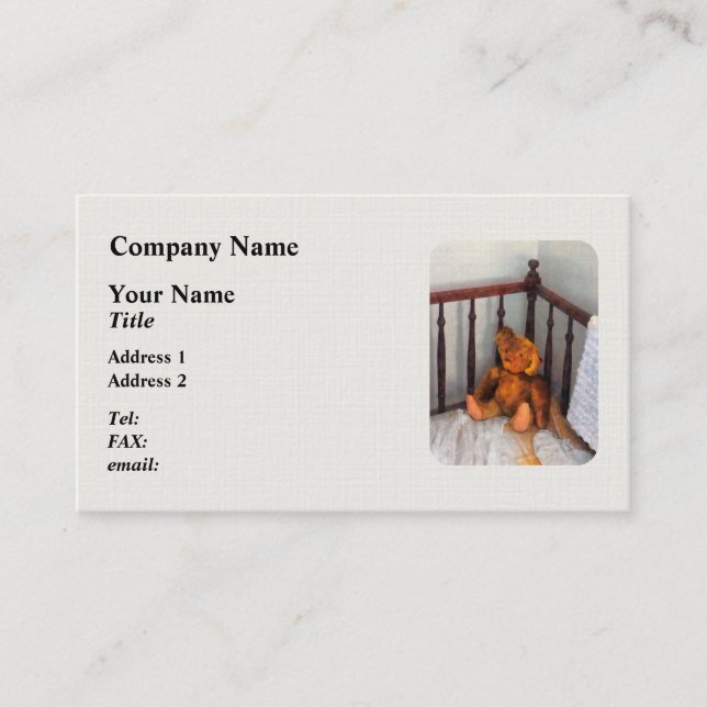 Teddy Bear in Crib Business Card (Front)