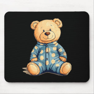 Teddy Bear In Pajama Costume For Bedtime Smiles Mouse Mat