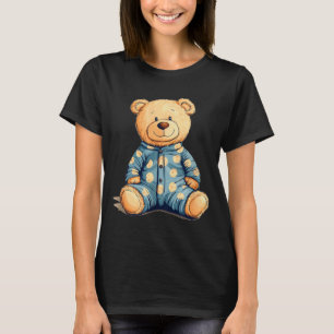Teddy Bear In Pajama Costume For Bedtime Smiles  T-Shirt