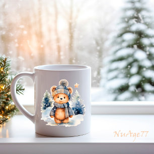 Teddy bear in the forest, personalised coffee mug