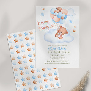 Teddy Bear in the Sky Baby Shower Invitation