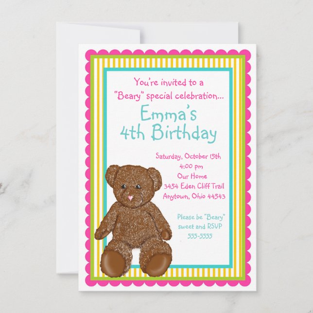 Teddy Bear Invitations (Front)
