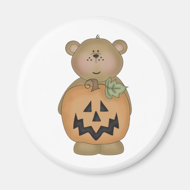 Teddy Bear Jack O'lantern Magnet (Front)