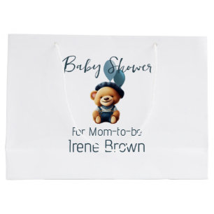 Teddy Bear Jean Baby Shower Gift Bag