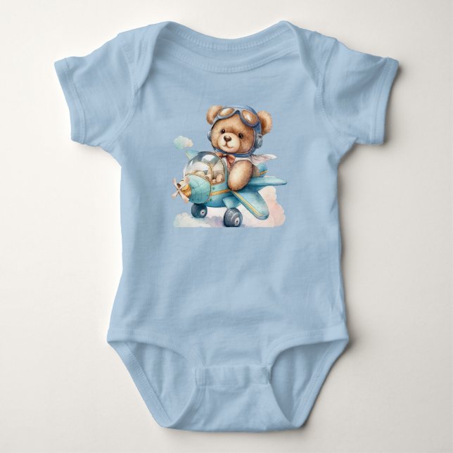 Teddy bear jump suit baby bodysuit (Front)