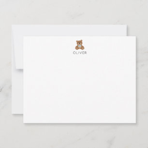 Teddy Bear Kids Personalised Stationery Flat Card