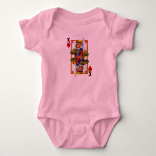 Teddy Bear King of Hearts Baby Bodysuit