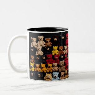 Teddy Bear Knolling Two-Tone Coffee Mug