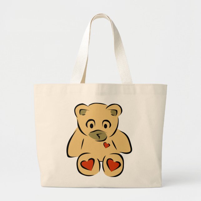 Teddy Bear Large Tote Bag (Front)