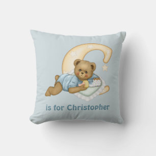 Teddy Bear Letter C Monogram -Customise Cushion