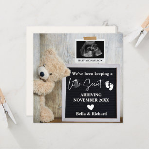 Teddy Bear Letterboard Pregnancy Announcement