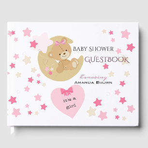 Teddy Bear Love Baby Girl Shower Guest Book